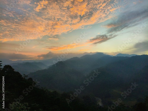 Photography sunset in the mountains