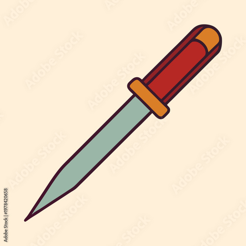 Retro style illustration of a vintage looking letter opener on plain background
