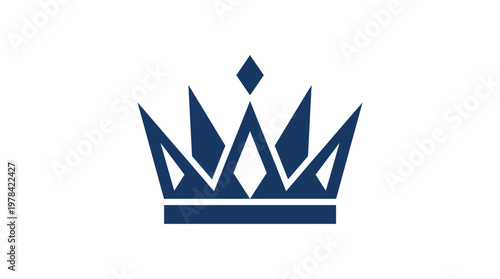 Simple crown icon vector design with logo style isolated on white background