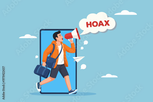 Person with megaphone online