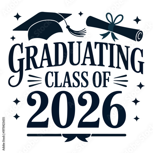 Class of 2025 Lettering Design – Graduation Greeting, Invitation & Celebration Vector
