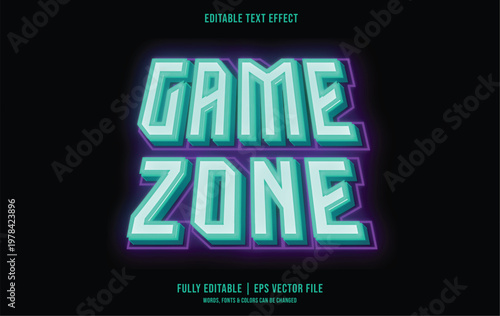 Game Zone Neon Sign Text.