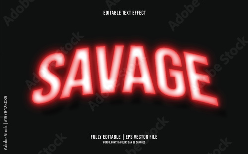 Savage Neon Sign Text Effect.
