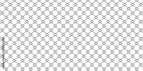 Steel wire chain link fence seamless pattern. Metal lattice with rhombus, diamond shape silhouette. Grid fence background.eps,10