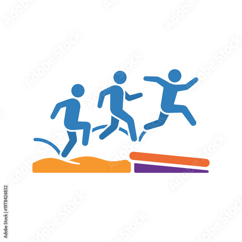 Athletic pursuit overcoming obstacles and achieving goals with determination and focus