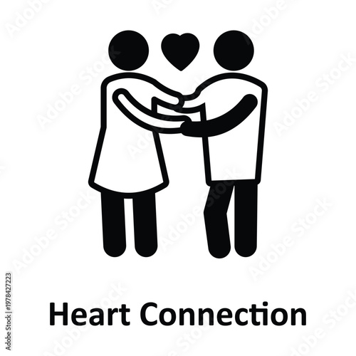 Heart Connection Vector icon which can easily modify or edit