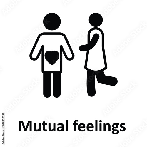 Mutual feelings Vector icon which can easily modify or edit