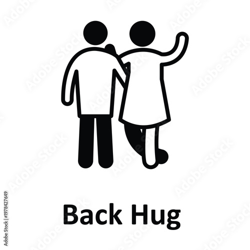 Back Hug Vector icon which can easily modify or edit