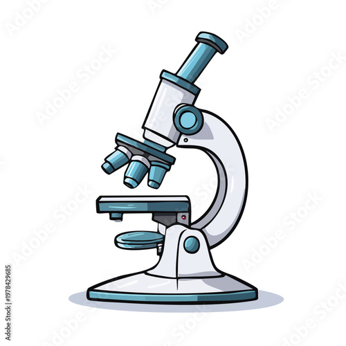 Scientific laboratory microscope for magnification and examination of tiny specimens for research