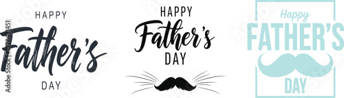 Father's day typography collection three unique calligraphic designs