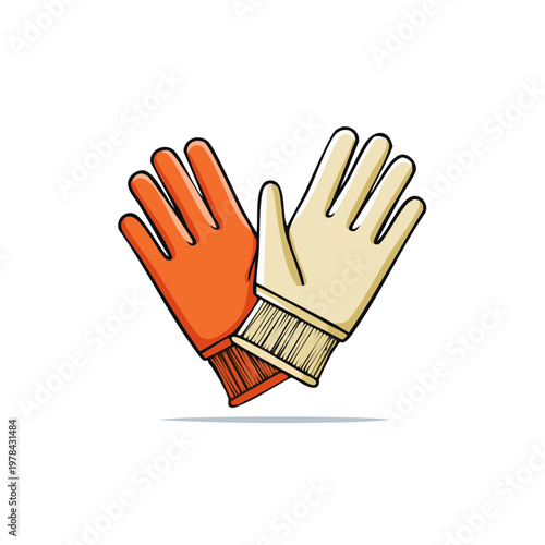 Pair of Work Gloves Crossed Hand Protection Equipment for Protection and Safety Equipment