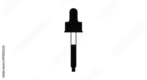 A black silhouette of a dropper showcasing its simple form silhouette