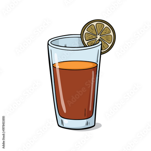 Refreshing Cocktail with Citrus Garnish in Tall Glass