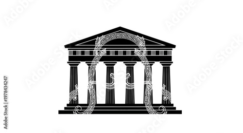 Ancient Greek Temple Architecture Columns.