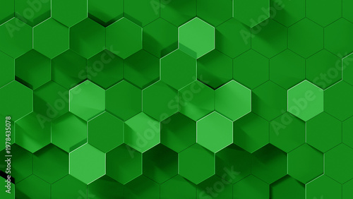 green honeycomb abstract background 4k resolution. 3d ilustration	