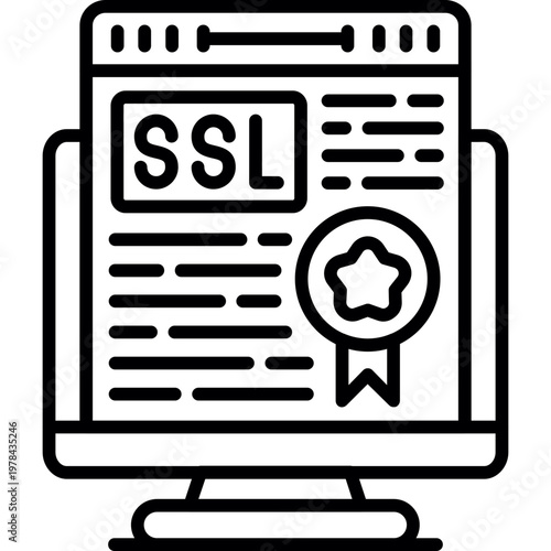 SSL Certificate Icon Vector Element