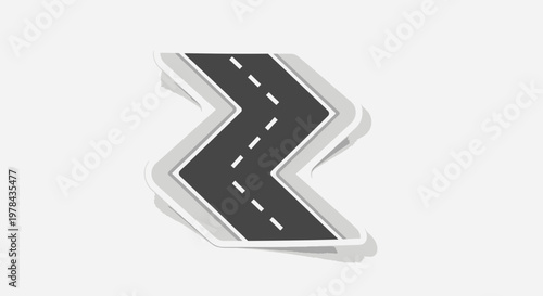 Zigzag Roadway with Markings.