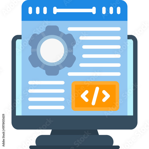 Back End Icon Vector Element