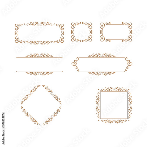 Set of ornament vintage frame