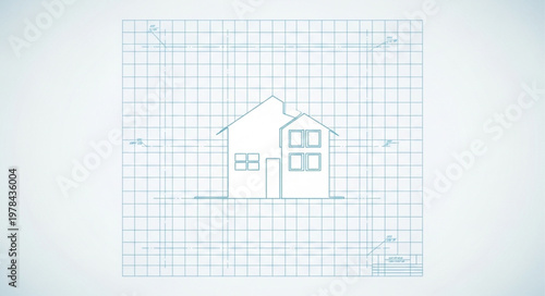 Architectural blueprint of a house construction plan.