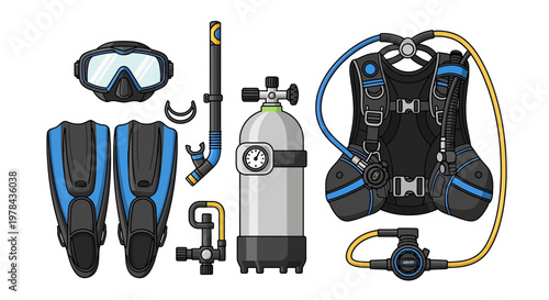 Scuba Diving Equipment Set 1.