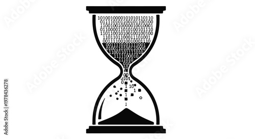 black hourglass timer with sand falling
