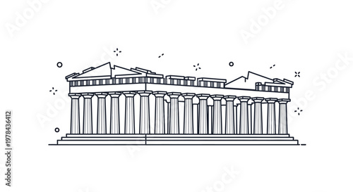 Ancient Greek Temple Architecture Columns.