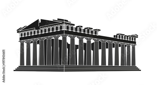 Ancient Greek Temple Architecture Columns.