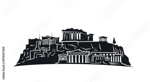 Ancient Acropolis of Athens Greece Architecture.