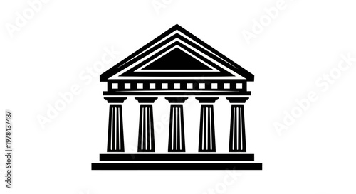 Classic Greek Temple Architecture Design.