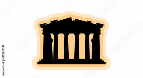 Ancient Greek Temple Architecture Columns.
