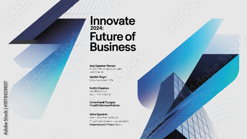 innovate 2024 future of business conference poster with speakers listed