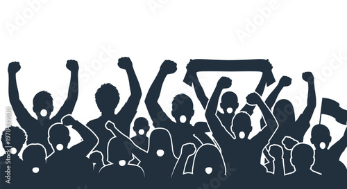 People Celebrating With Raised Arms.