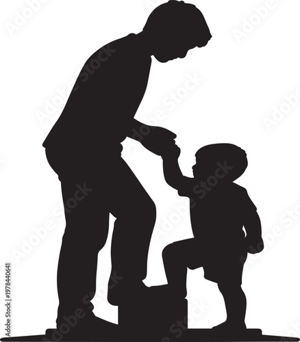 An adult helping a child tie their shoelaces in a tender moment of care.