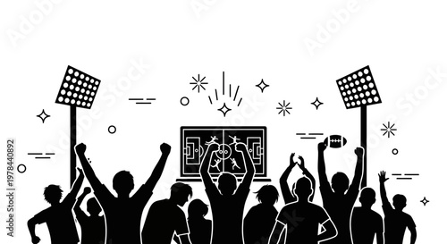 People Celebrating Sports Event Together.
