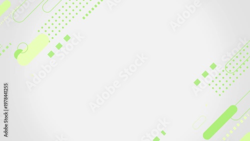 パステルグリーンの幾何学抽象背景 余白付きビジネスループ動画 / Pastel green geometric abstract background with whitespace for a business loop video.