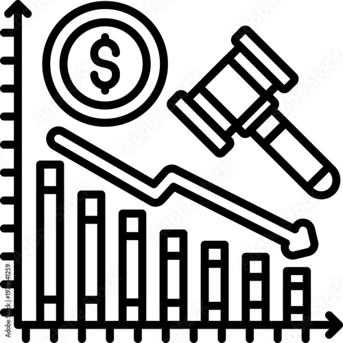 Bankruptcy Icon Vector Element