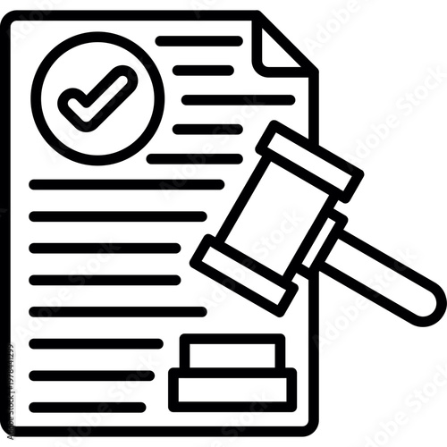 Legal Action Icon Vector Element