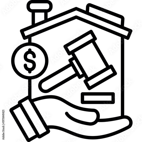 Property Auction Icon Vector Element