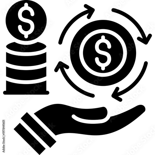 Cash Flow Crisis Icon Vector Element