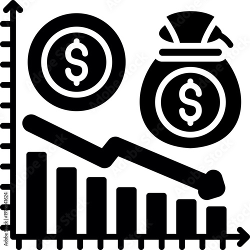Financial Trouble Icon Vector Element