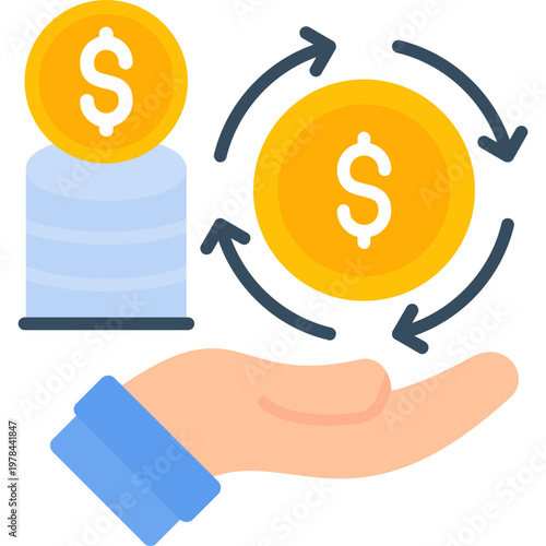 Cash Flow Crisis Icon Vector Element