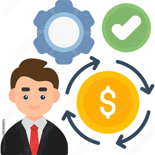 Debt Restructuring Icon Vector Element