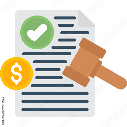 Court Approval Icon Vector Element
