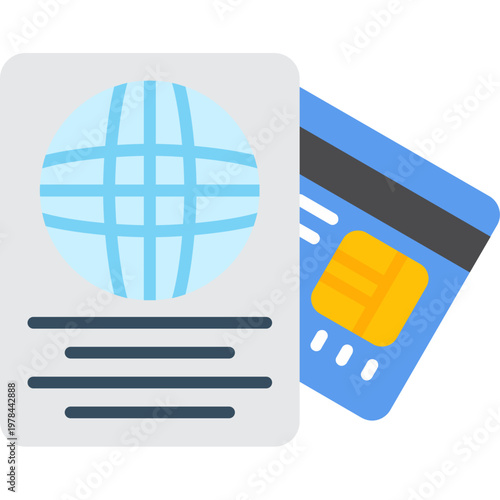 Dependent Visa Icon Vector Element