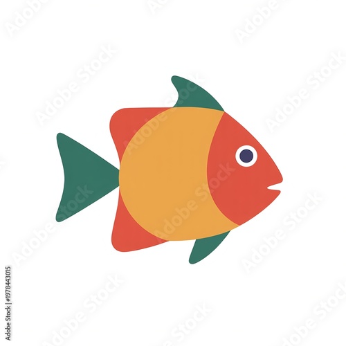 Colorful Fish with Green Fins Vibrant Underwater AI Art Illustration Ocean Fantasy Design