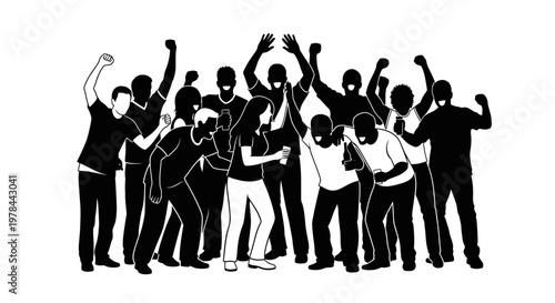 Diverse Group of People Celebrating Together.