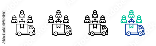 Third Party Logistics Icon Collection Different Style Outline