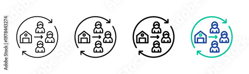 Shipping Coordination Icon Collection Different Style Outline