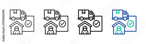 Direct Delivery Icon Collection Different Style Outline